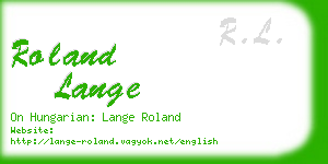 roland lange business card